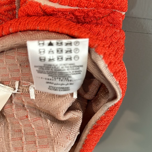 Herve Leger Indra Chevron Textured Bandage Mini Dress in Coral Size XS - Picture 9 of 10